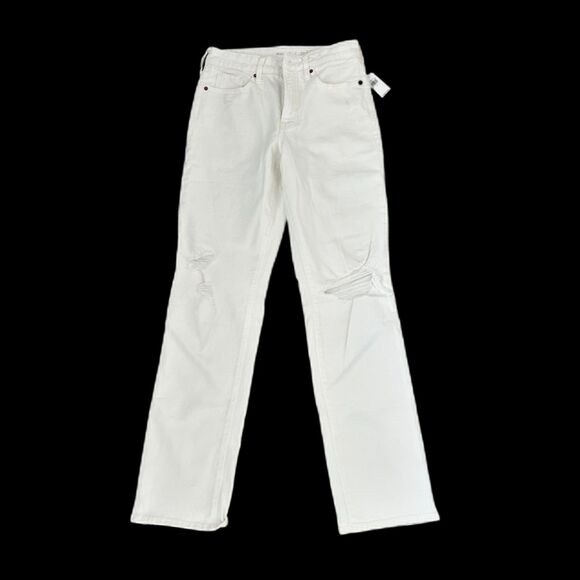 NEW WITH TAGS OLD NAVY High-Waisted O.G. Straight White Jeans Size 2R - Picture 1 of 10